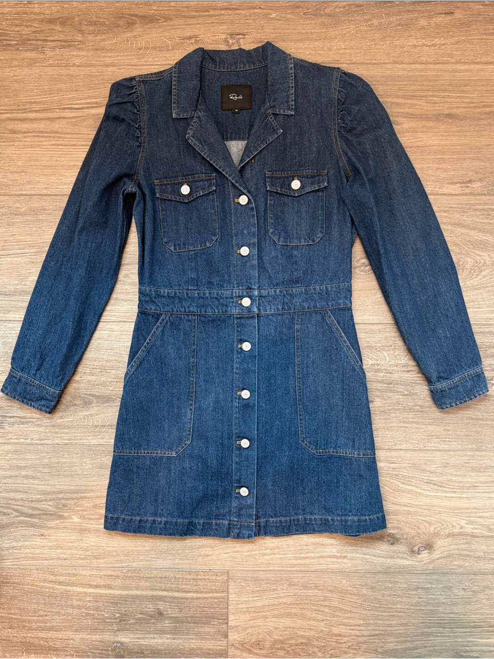 Rails NWOT Dark Blue Denim Long Sleeve Button-Front Dress